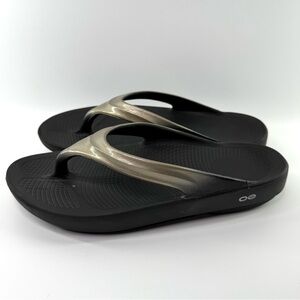 OOFOS OOLALA Luxe Thong Flip Flop Sandals Latte 42/US 11